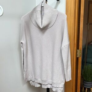 Cozy Cream Cowl Neck Sweater Light Grey